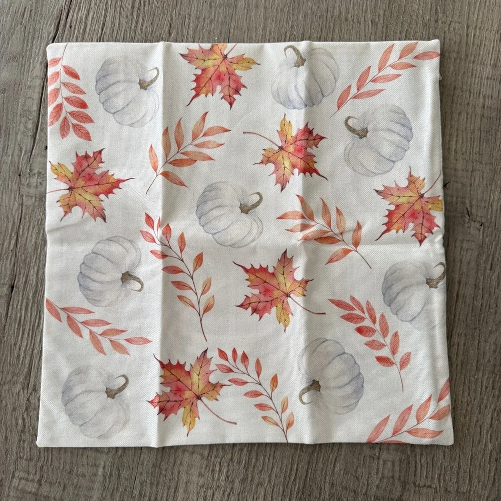 Set of 4 Indoor / Outdoor Fall decorative pillows 18x18 - Picture 4 of 5